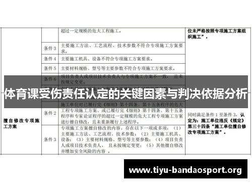 体育课受伤责任认定的关键因素与判决依据分析